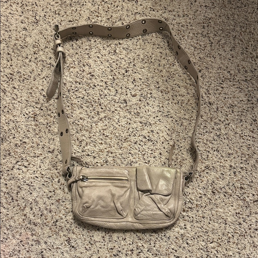 Free People beige leather purse